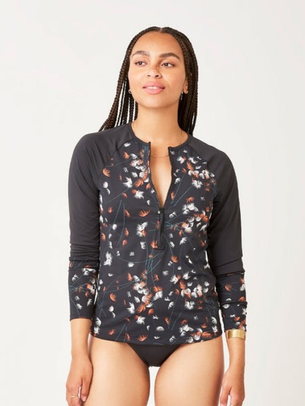 Carve Designs Kona Rash Guard In Feather Floral Nwot
